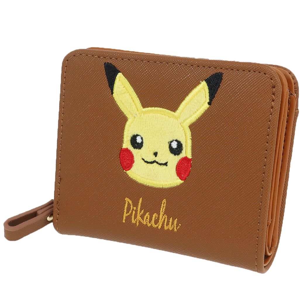 ポケットモンスター グッズ 二つ折り財布 キャラクター ラウンドショートウォレット ピカチュウ アップリケ