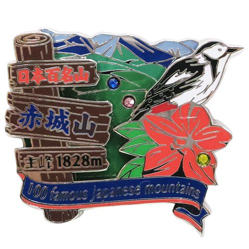 日本百名山 ピンバッジ 2段 ピンズ 赤城山 登山 グッズ エイコー コレクションケース入り トレッキング プレゼント 男の子 女の子