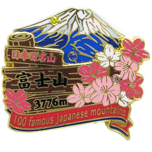 登山 グッズ 日本百名山 ピンバッジ 2段 ピンズ 富士山 エイコー コレクションケース入り トレッキング プレゼント 男の子 女の子