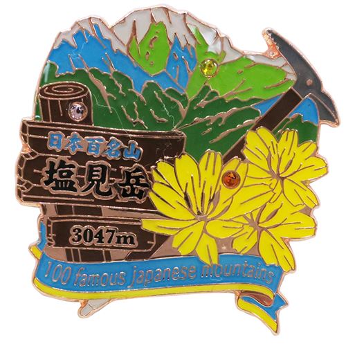 日本百名山 登山 グッズ ピンバッジ 1段 ピンズ 塩見岳 エイコー コレクションケース入り プレゼント 男の子 女の子 ギフト