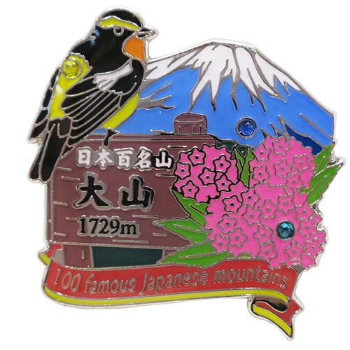 日本百名山 ピンバッジ 1段 ピンズ 大山 登山 エイコー コレクションケース入り トレッキング プレゼント 男の子 女の子 ギフト