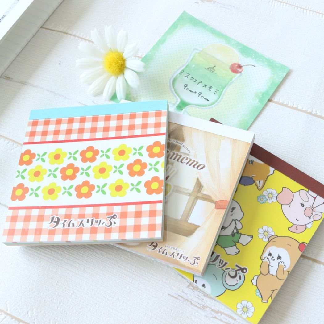 スクエアメモ タイムスリッぷ メモ帳 エポックケミカル 花柄