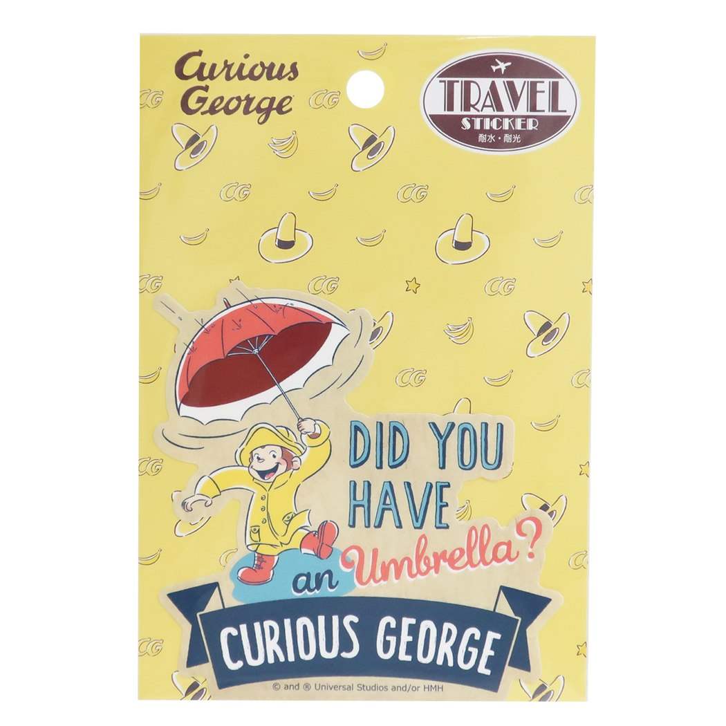 トラベル ステッカー おさるのジョージ ビッグシール Umbrella 耐水耐光 プレゼント 男の子 女の子 ギフト