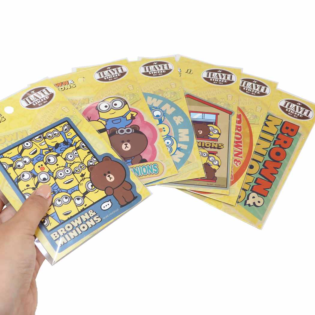 ミニオンズ ブラウン グッズ ビッグシール キャラクター トラベルステッカー プレゼント 男の子 女の子 ギフト