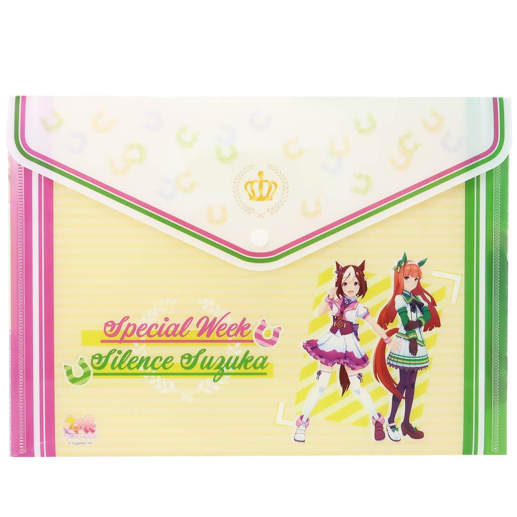 ウマ娘 プリティーダービー キャラクター クリアフォルダー フタ付きクリアファイル キミの夢へと走り出せ! スペシャルウィーク&サイレンススズカクリス