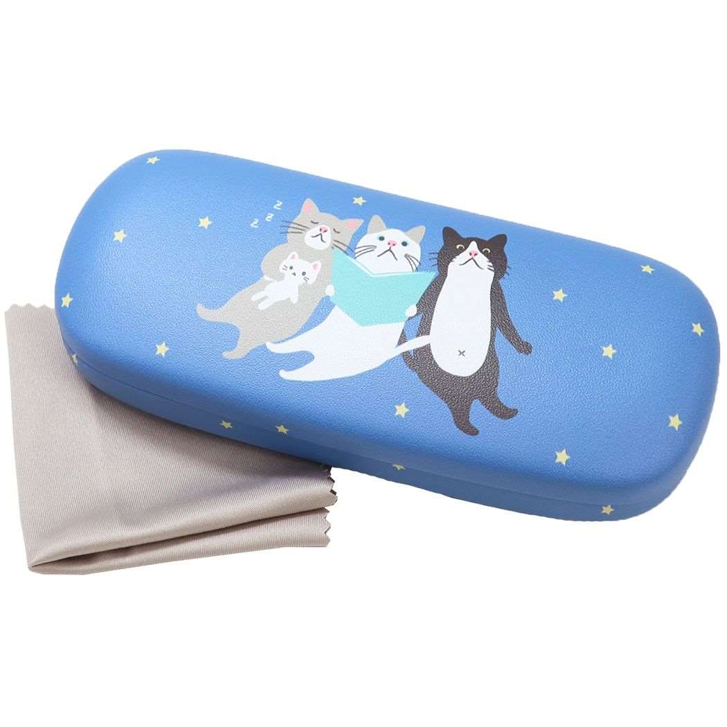 眼鏡ケース フレンズナイト クロス付きメガネケース ブルー フレンズヒル プレゼント 男の子 女の子 ギフト