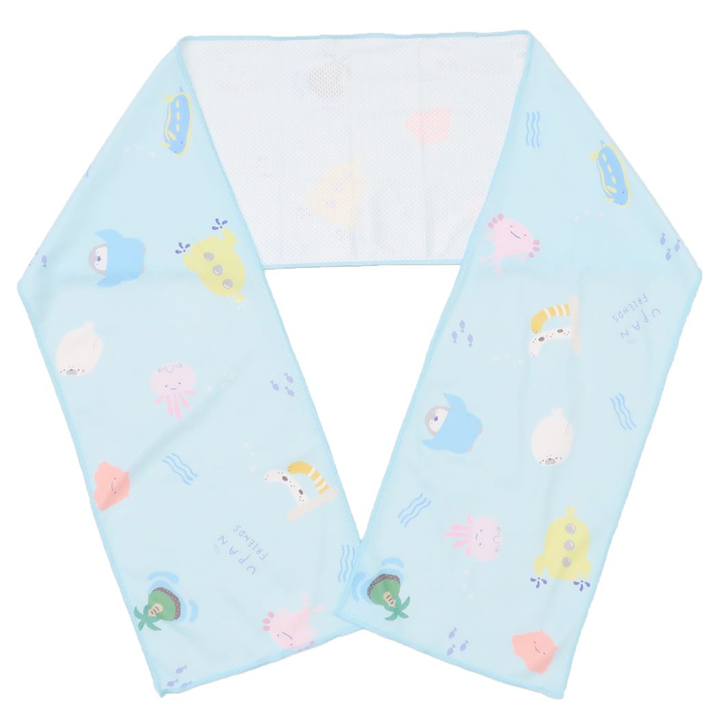 夏用ひんやりロングタオル クールタオル マリンウーパン ミント フレンズヒル