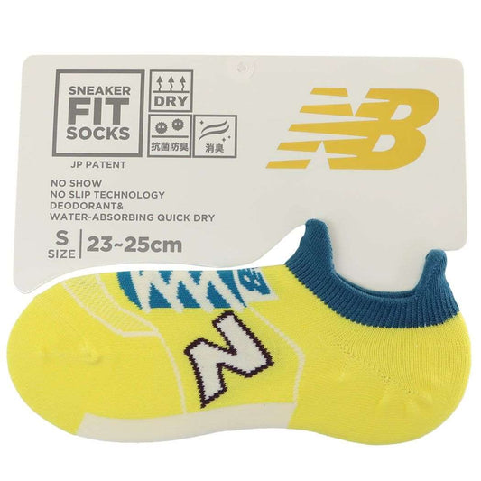 ニューバランス レディーススニーカーソックス S new balance シン NB エヌビー 女性用靴下 スポーツブランド イエロー