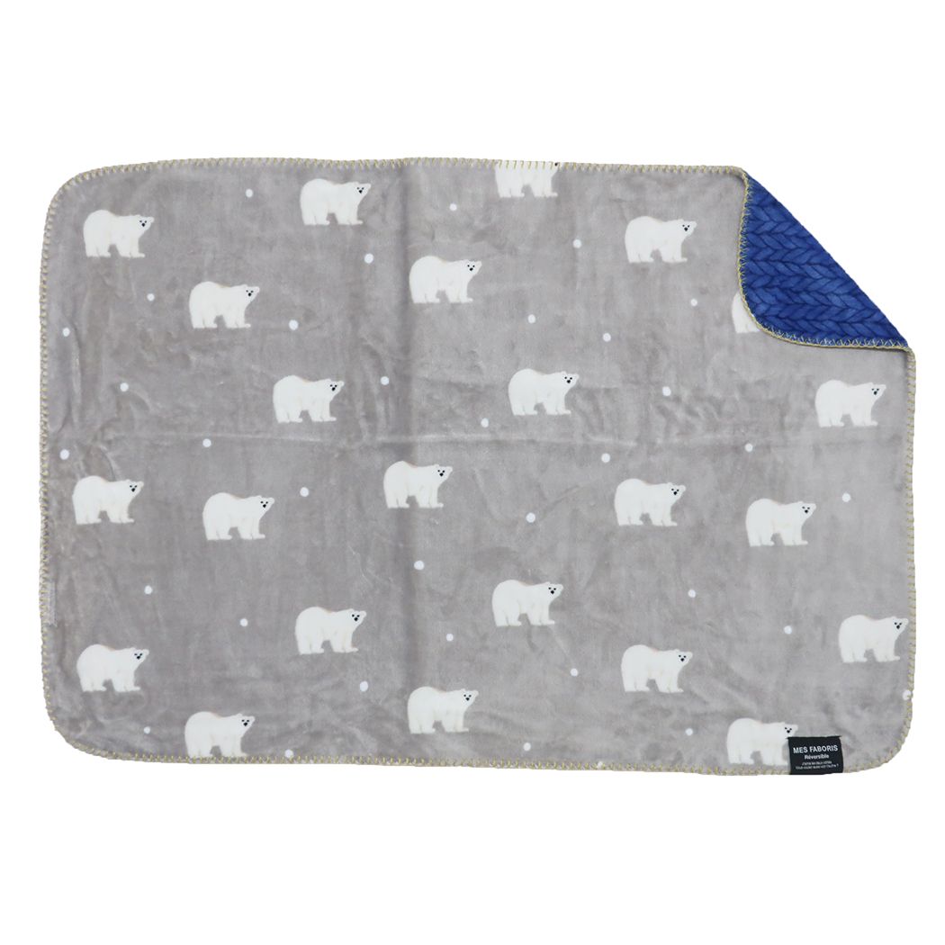 毛布 シロクマスノウ リバーシブルブランケット グレイ ウォーマー雑貨 フレンズヒル