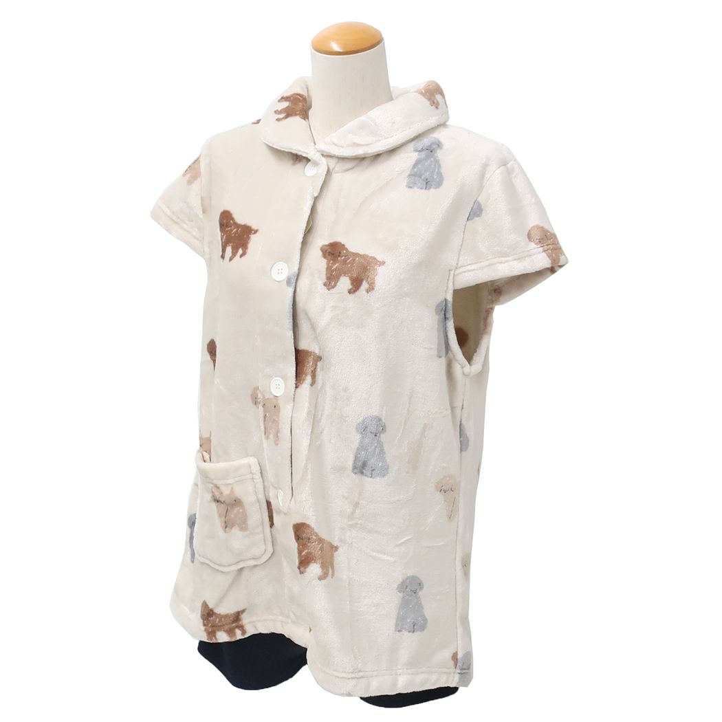 防寒具 袖なしルームウェア ココ アイボリー フレンズヒル