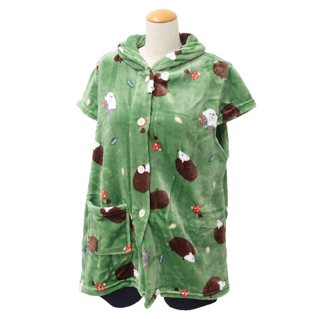 防寒具 袖なしルームウェア オータムハリー グリーン フレンズヒル