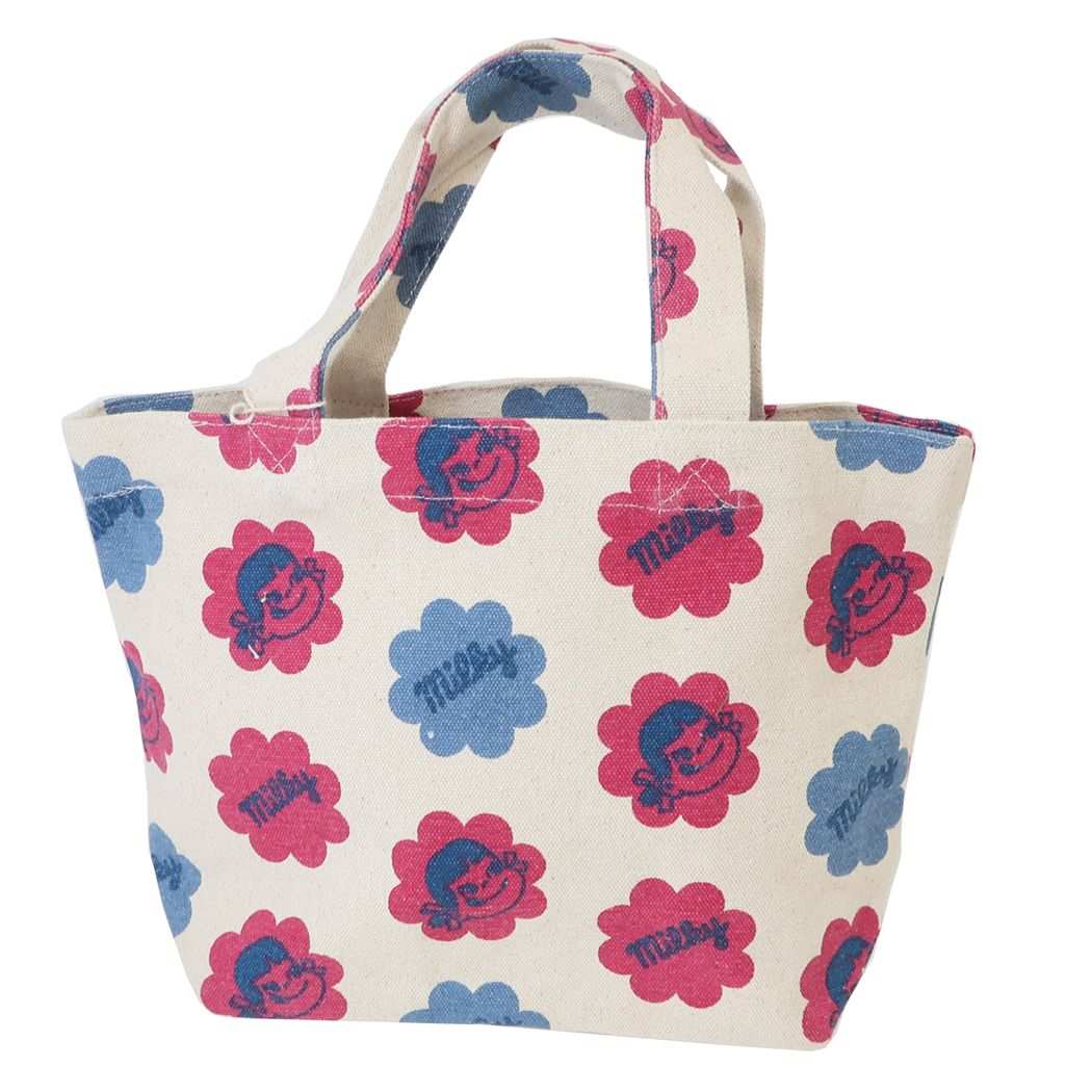 不二家のペコちゃん ミニトート ランチバッグ ナチュラル ミルキー キャラクター