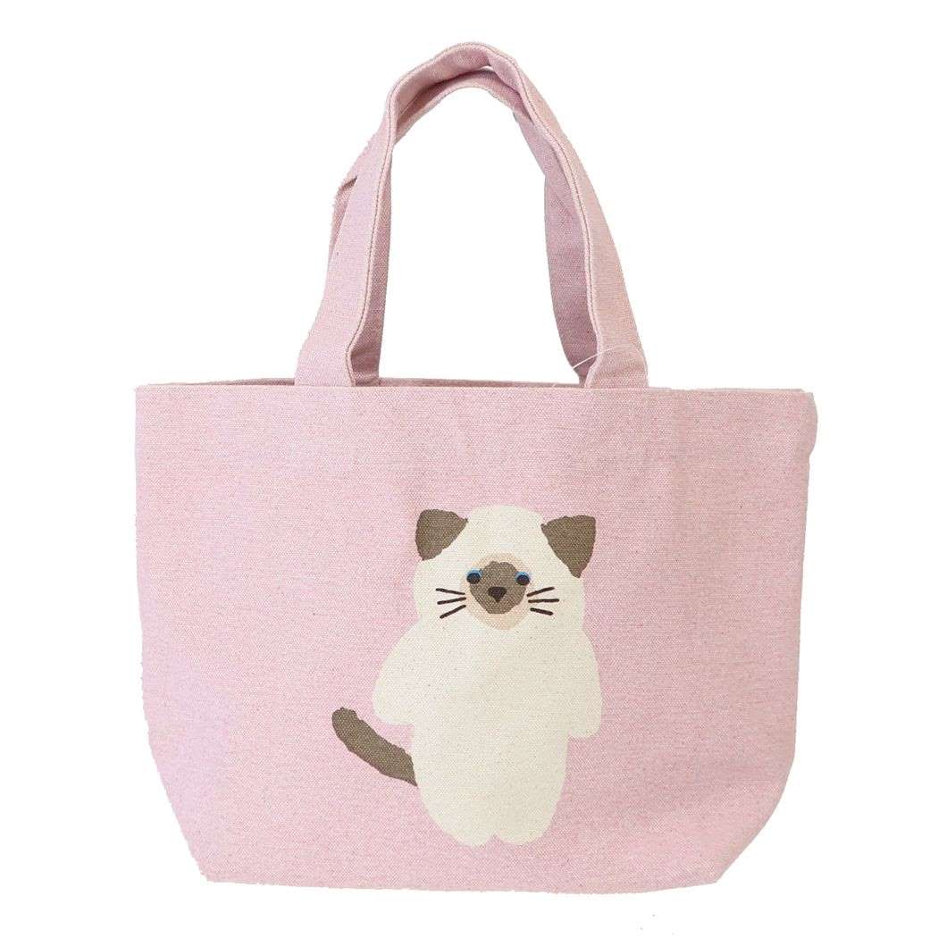 ランチバッグ モコニャン ミニトート ねこ ライトピンク
