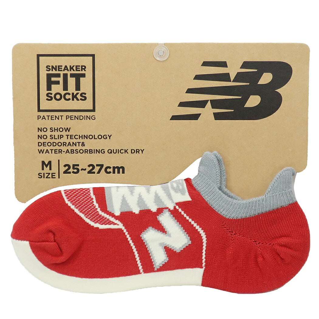メンズ スニーカーソックス ニューバランス 男性用 靴下 new balance グッズ レッド スポーツブランド プレゼント 男の子