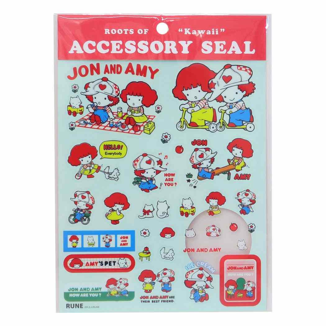 内藤ルネ アクセサリーシール シールシート JON AND AMY