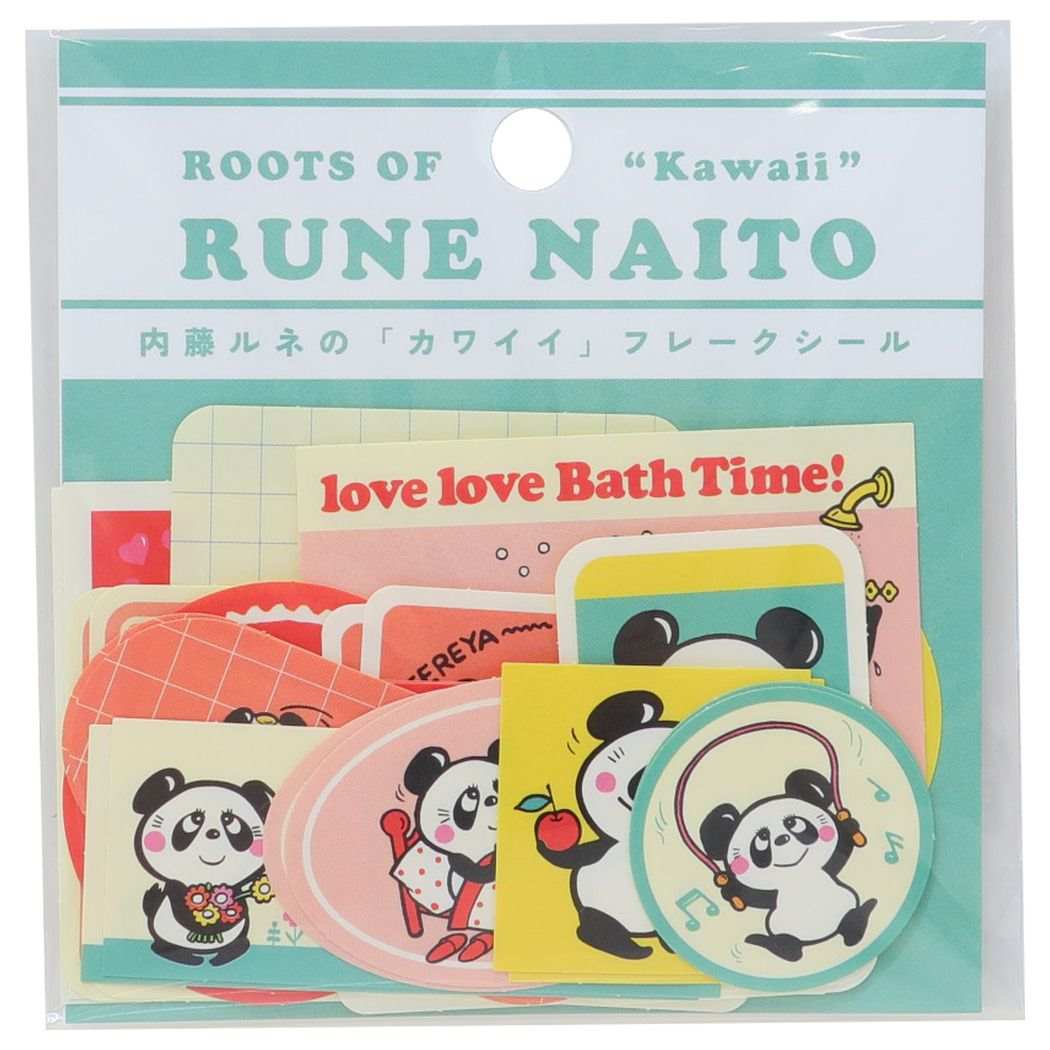 内藤ルネ フレークシール ダイカットステッカー キャラクター ルネパンダ