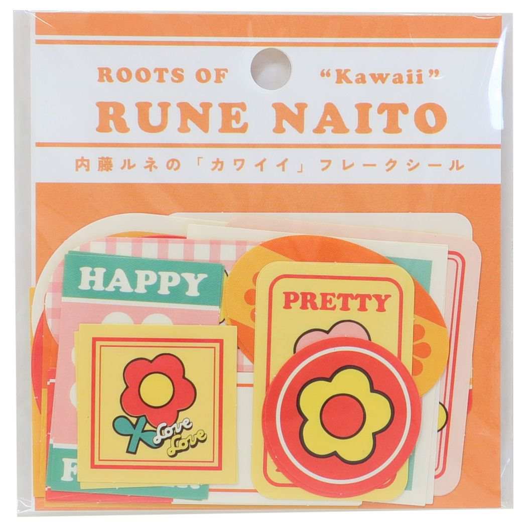 内藤ルネ フレークシール ダイカットステッカー キャラクター フラワーミックス