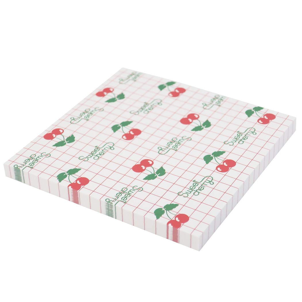 裏紙 メモ メモ帳 ファンシーペーパー チェリー 100枚綴り おしゃれ文具 レトロ包装紙柄 プレゼント 男の子 女の子 ギフト