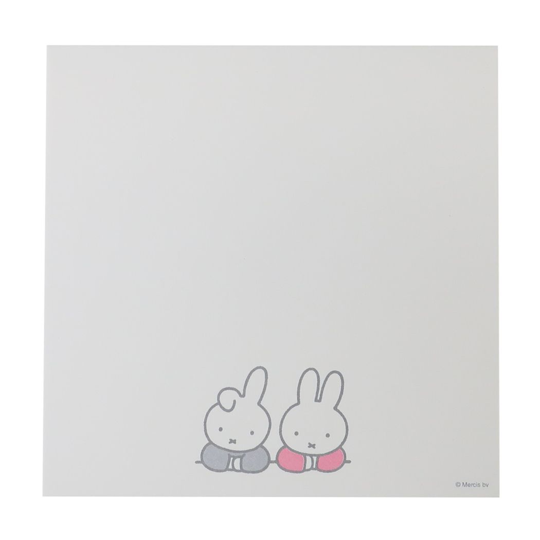 ミッフィー ディックブルーナ 絵本キャラクター メモ帳 メモパッド スクエア gray