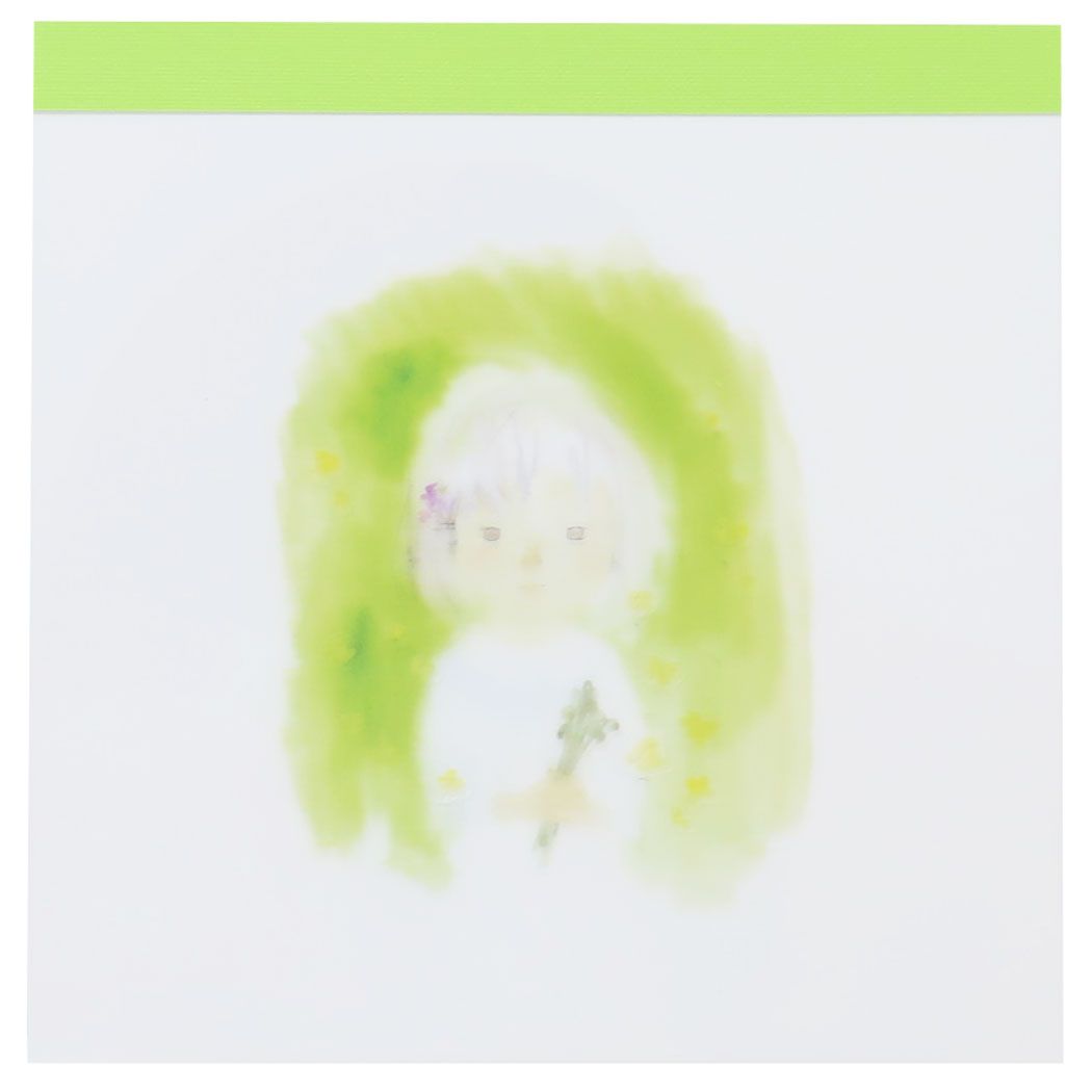 メモ帳 いわさきちひろ メモパッド スクエア Green Green Flash
