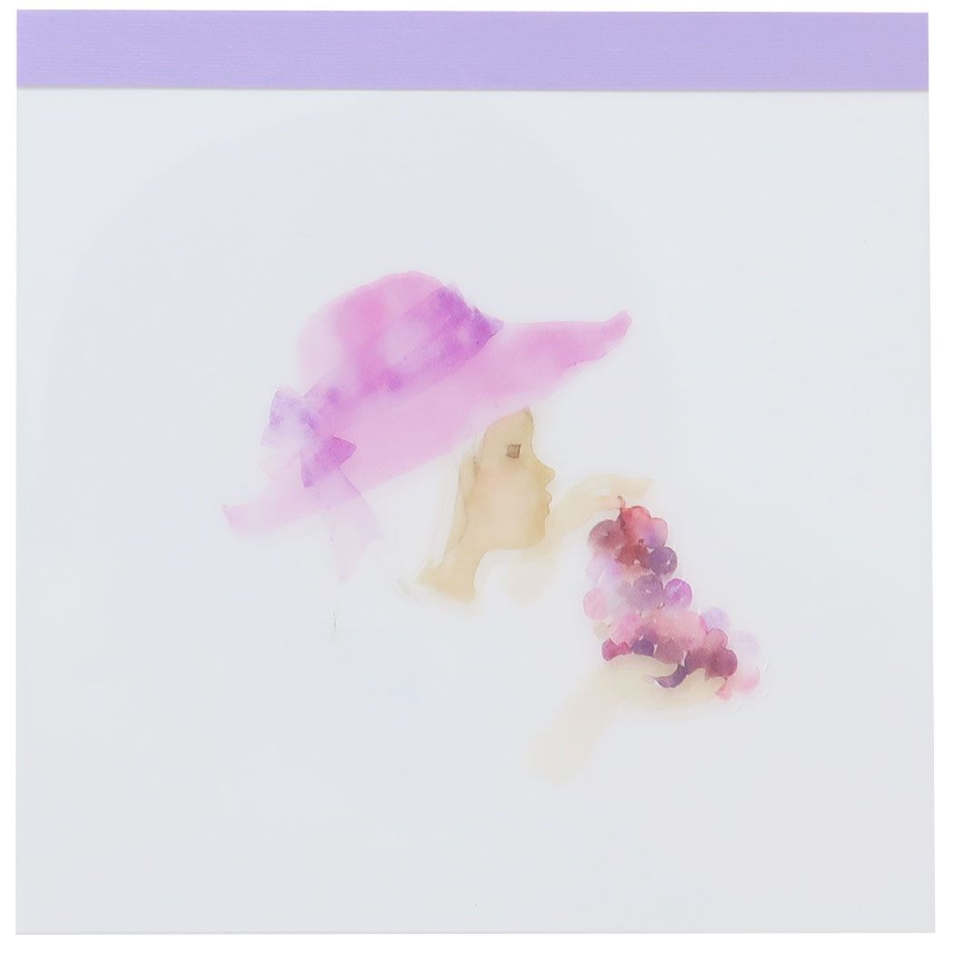 メモパッド スクエア いわさきちひろ メモ帳 Green Flash Purple