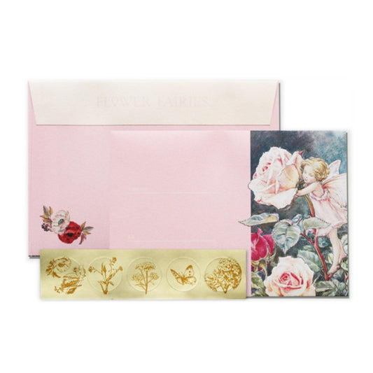 封函シール付き 封筒 5枚セット 封筒 フラワーフェアリーズ FLOWER FAIRIES ローズ 16.2×11.4cm 手紙 プレゼント