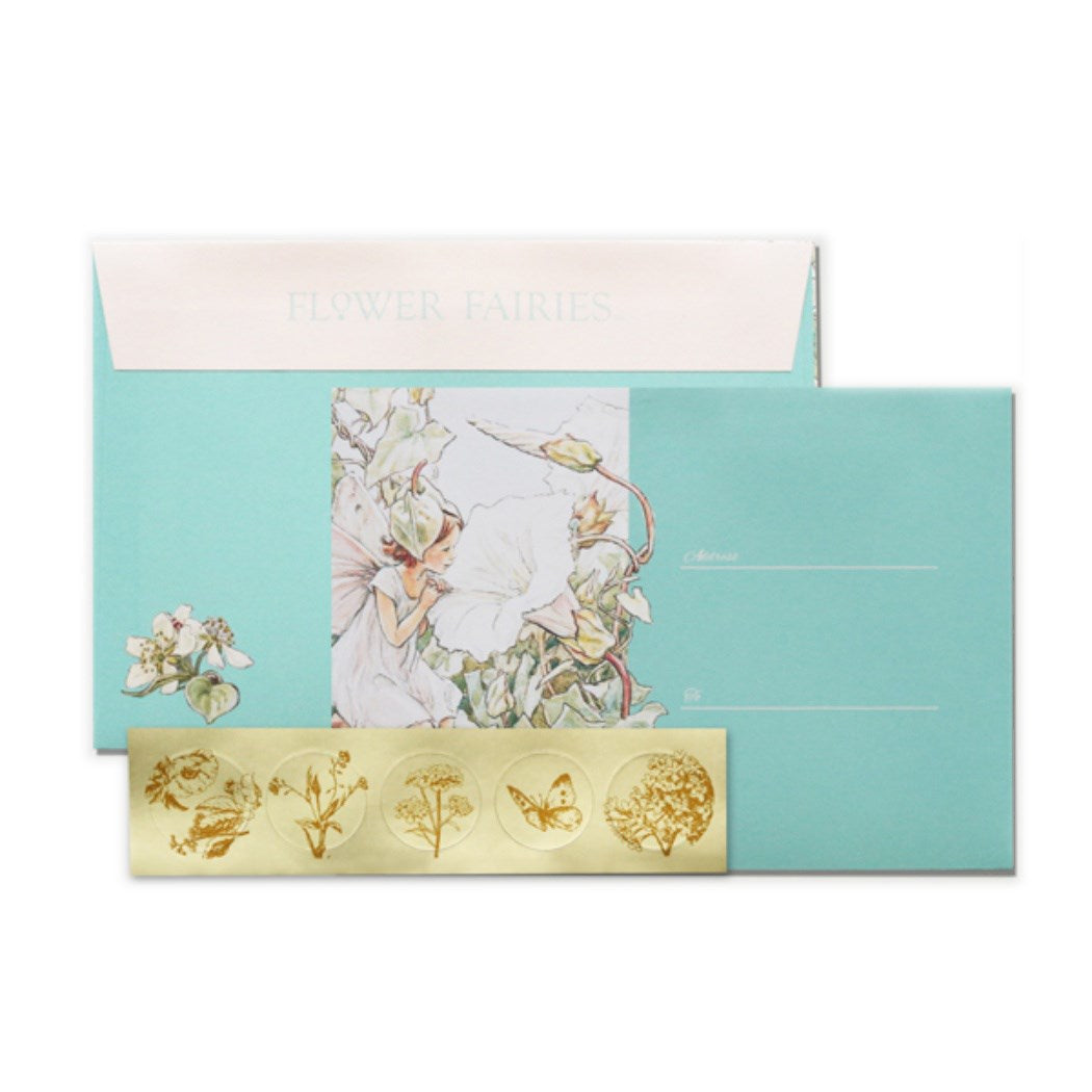 封函シール付き 封筒 5枚セット 封筒 フラワーフェアリーズ White Bindweed FLOWER FAIRIES グリーンフラッシュ
