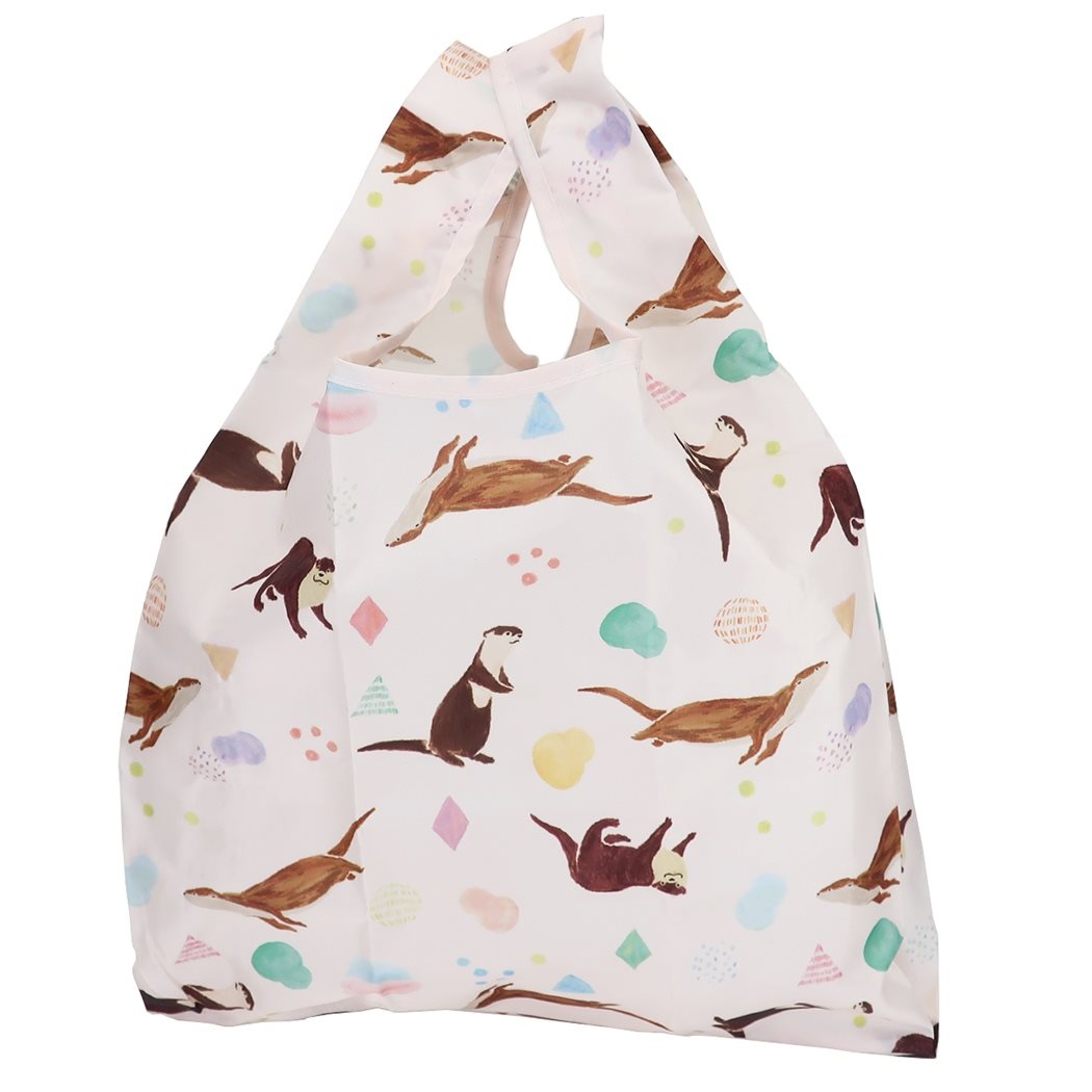 くるくる ショッピングバッグ エコバッグ カワウソ アニマル Animal Series お買い物かばん 大人かわい プレゼント 男の