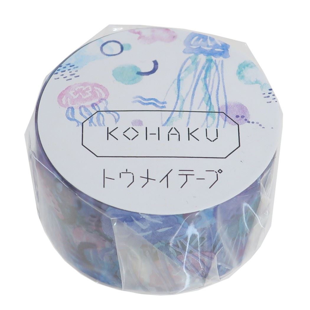 コハク KOHAKU マスキングテープ 20mm トウメイテープ ジェリーフィッシュ jellyfish くらげ クラゲ マステ デコレーションクリス