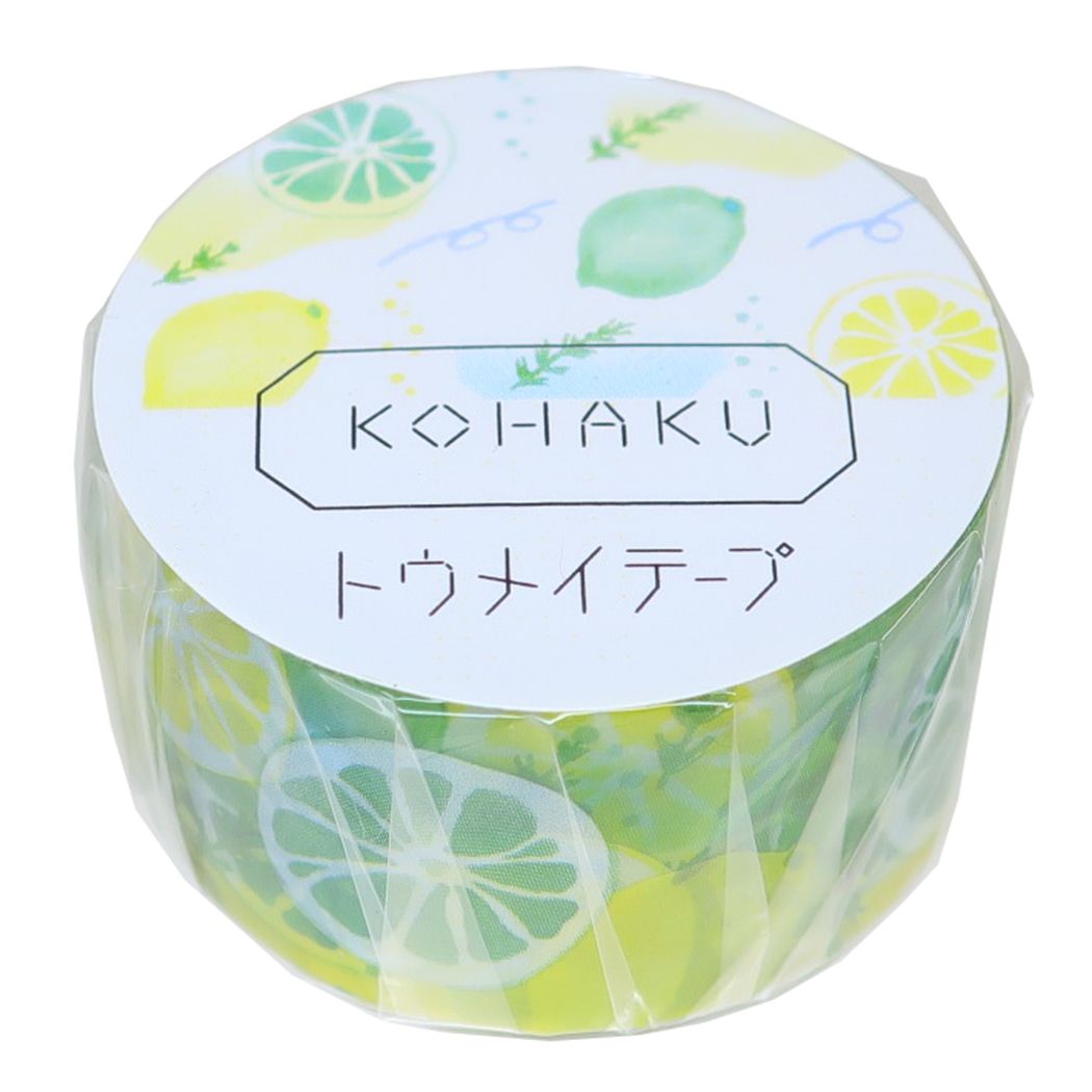 マスキングテープ コハク KOHAKU 20mmトウメイテープ レモン マステ デコレーション