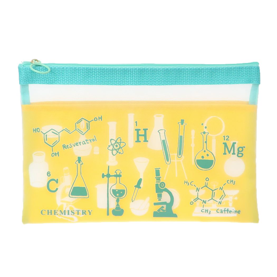 メッシュA5ポーチ STUDY HOLIC トラベルポーチ Green Flash 化学