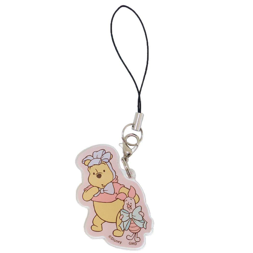 くまのプーさん グッズ ストラップ キャラクター モバイルアクリルストラップ リボン