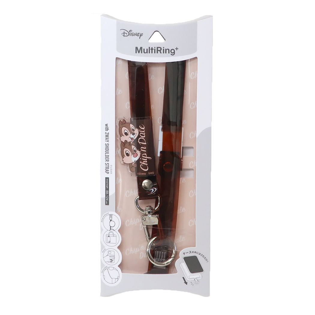 チップ&デール ディズニー キャラクター スマホアクセ マルチリングプラス クリアストラップセット