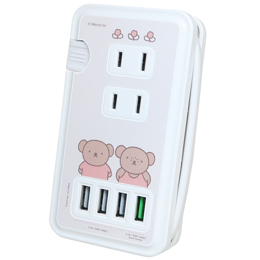 ミッフィー USBポート付きACタップ 電源タップ ボリス&バーバラ ディックブルーナ 絵本キャラクター