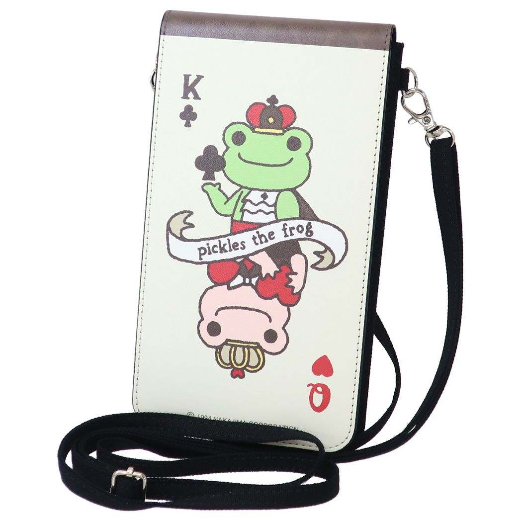 かえるのピクルス キャラクター スマホポーチ ICカード対応 スマートフォンポーチ キング&クイーン