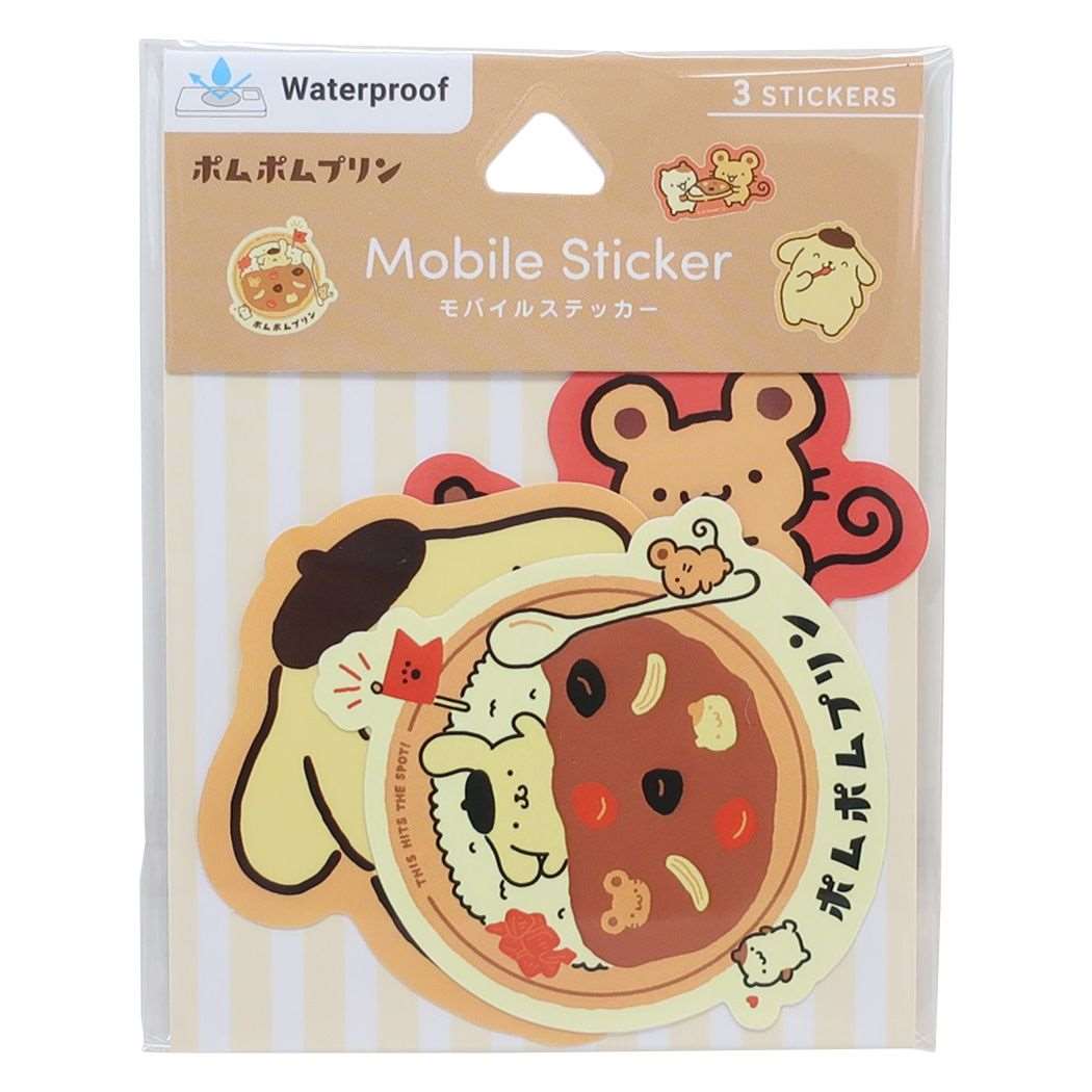 ポムポムプリン グッズ ダイカットシール キャラクター モバイルステッカー