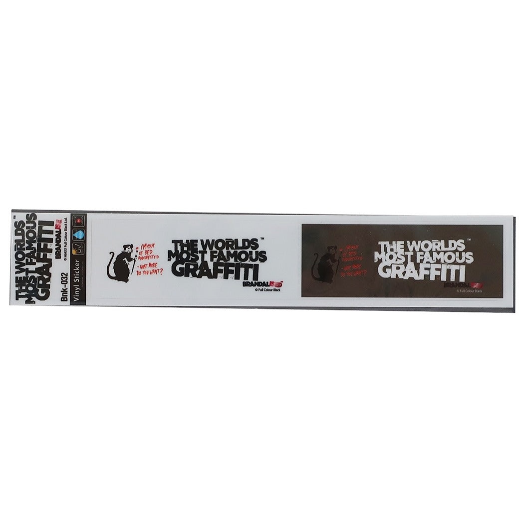 バンクシー グッズ ビッグ シール ミシン目カット 2pcs ステッカー Out of Bed Rat Banksy オフィシャル プレゼン