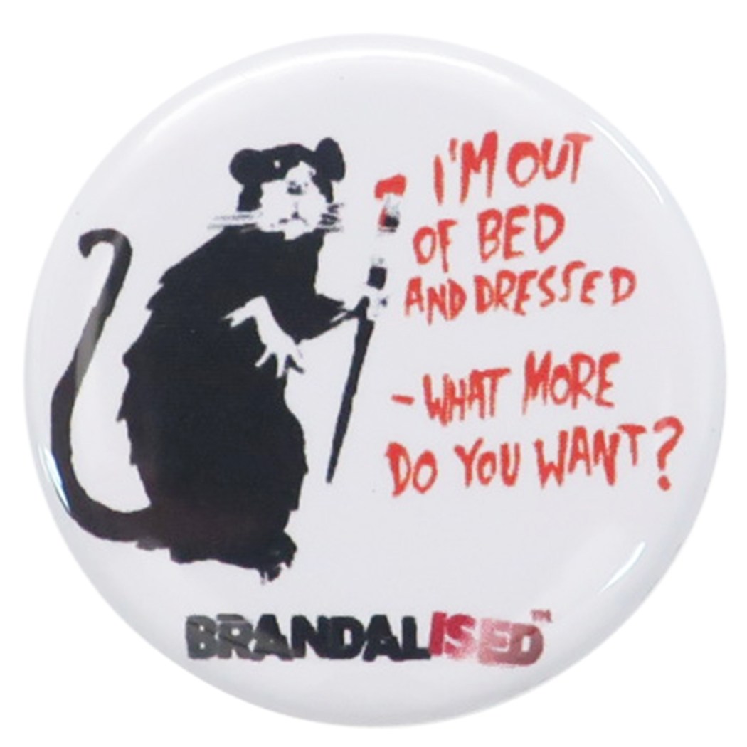 バンクシー 缶バッジ 22mm 豆 缶バッジ Out of Bed Rat Banksy ゼネラルステッカー カンバッジ コレクション雑貨