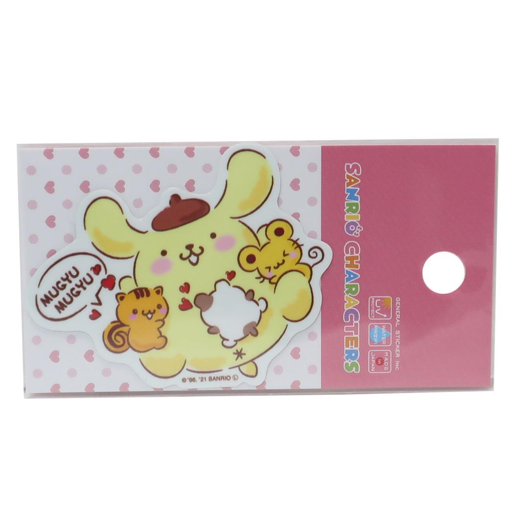 ポムポムプリン ダイカット ミニステッカー ダイカット ステッカー むぎゅむぎゅ サンリオ ゼネラルステッカー 防水ステッカー DECOシール 耐光