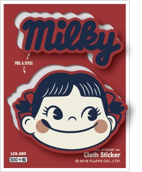 不二家のミルキー クロス素材ステッカー ペコちゃん ウォールデコステッカー キャラクター グッズ ゼネラルステッカー デコシール 耐水仕様