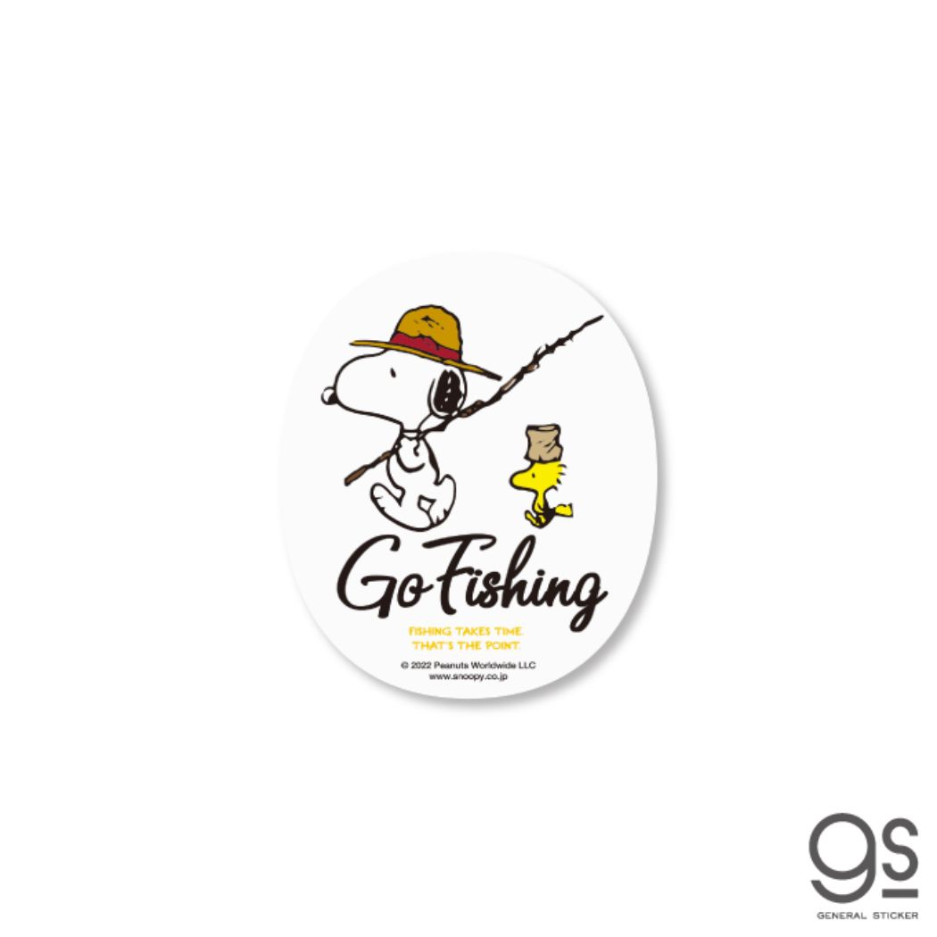 スヌーピー キャラクター ダイカットシール 塩ビステッカー SNOOPY Go Fishing ピーナッツ