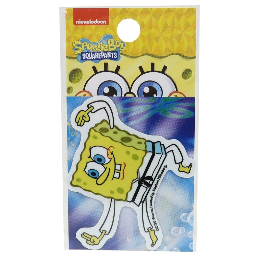 防水 シール スポンジボブ ダイカット ミニ ステッカー SPO-016 耐光耐水仕様 キャラクター プレゼント 男の子 女の子 ギフ