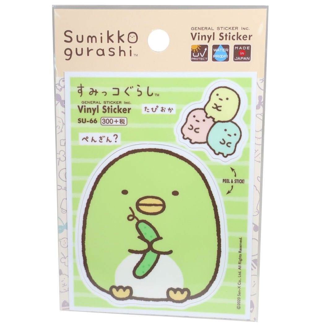 防水 ステッカー すみっコぐらし ハーフカット ステッカー サンエックス ぺんぎん?&たぴおか キャラクター プレゼント 男の子 女の