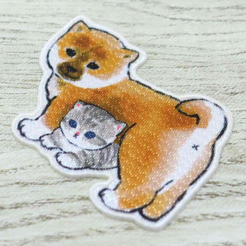 モフサンド 刺繍ワッペンシール mofusand ワッペン キャラクター ねこ&シバ