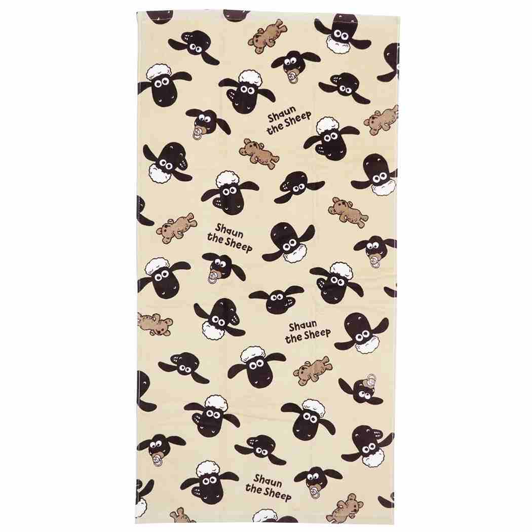 ひつじのショーン キャラクター バスタオル プリント ビッグタオル カフェオレ プレゼント 男の子 女の子 ギフト