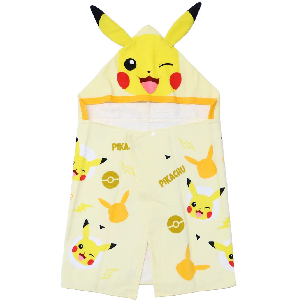ポケットモンスター 変身タオルポンチョ フード付きコンパクトバスタオル M4887 ピカチュウ ポケモン 林タオル