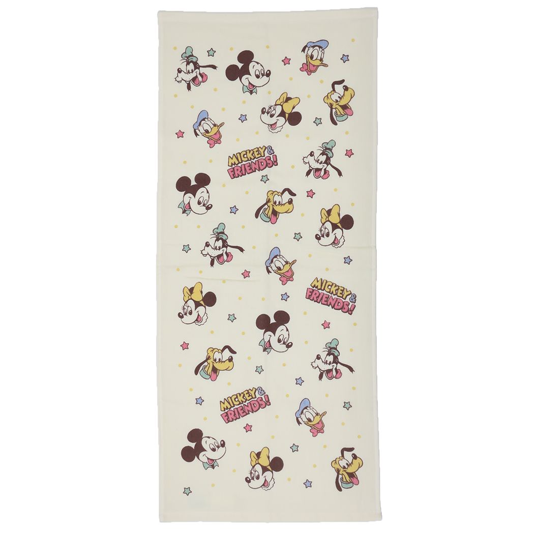 片面ガーゼプリントロングタオル ミッキー&フレンズ フェイスタオル ディズニー 林タオル グッドラック