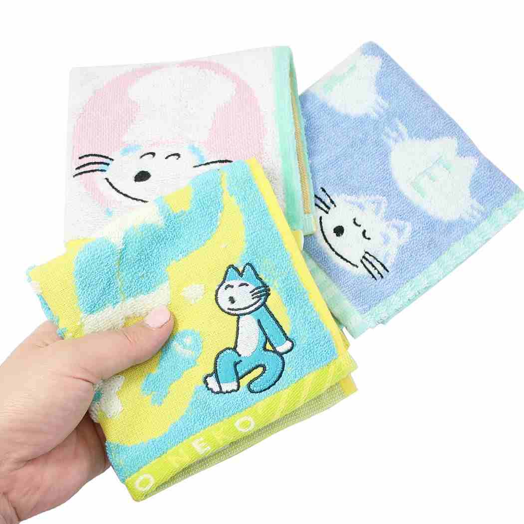 11ぴきのねこ ジャガード ハンカチタオル ミニタオル アルファベット 絵本キャラクター プレゼント 男の子 女の子 ギフト