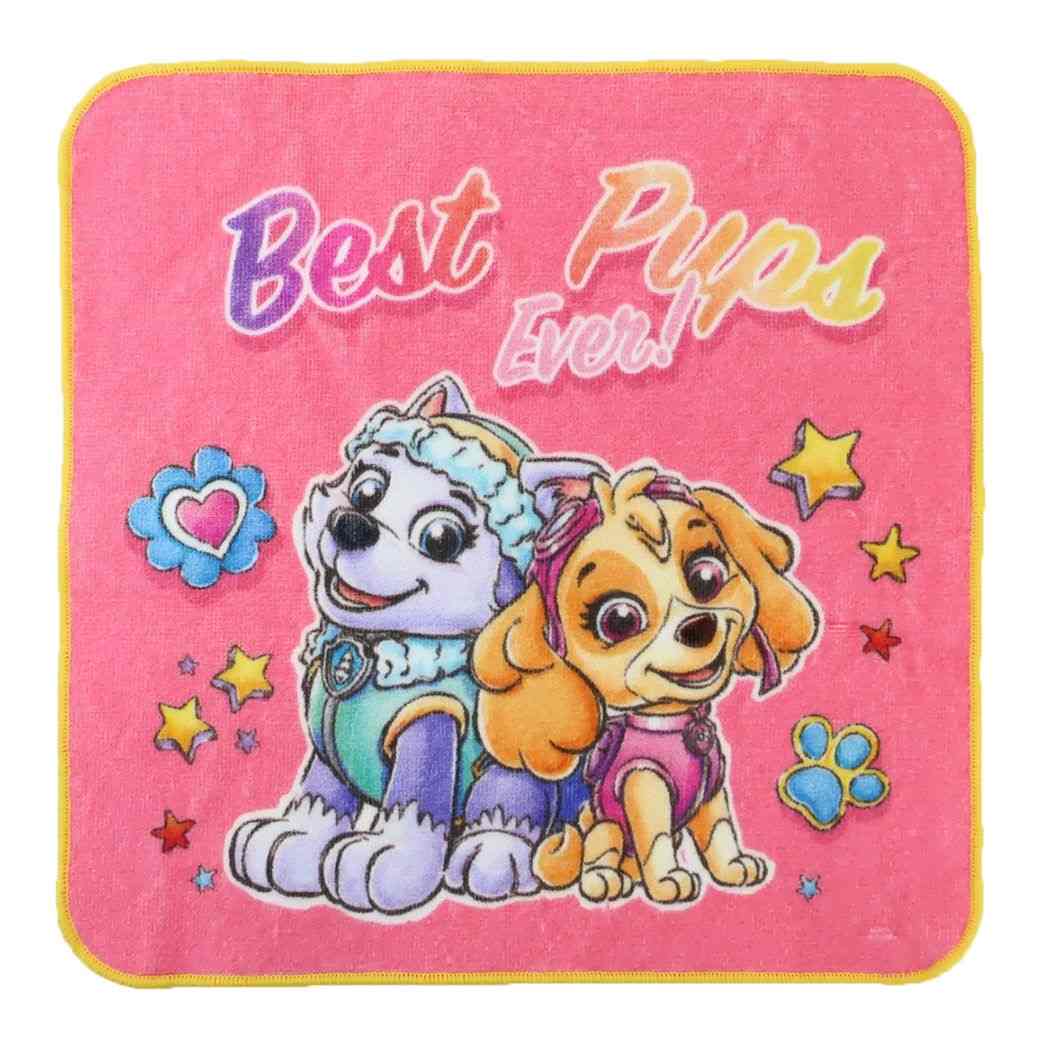 パウパトロール アニメキャラクター ミニタオル インクジェットプリントハンカチタオル ピンクツイン