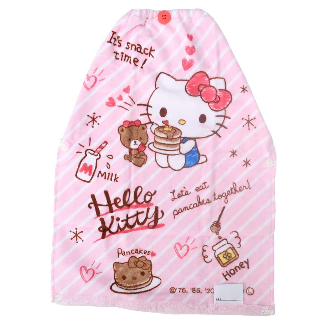 ハローキティ ポケット付き おりこうタオル ゴム&ボタン付き キッズ おてふきタオル スナックタイム サンリオ 通販 プレゼント 男の